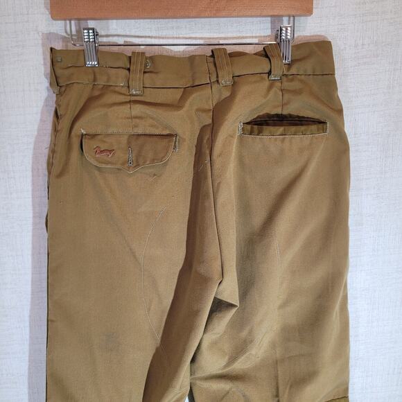 Vtg Duxbak Mains Le Cloth Hunting Bottoms Mens 31x26 Fishing Brown Field Pants - Picture 5 of 10